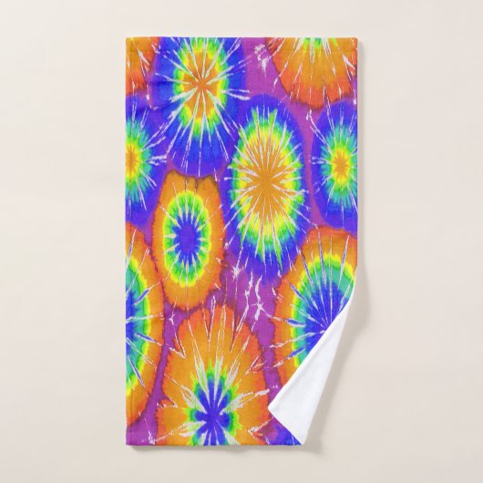 Orangefarbene und gelbe gefärbte Krawatte Badhandtuch Set (Handtuch)