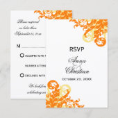 Orangefarbene und gelbe Herbstkarten für Hochzeits Einladung (Vorne/Hinten)