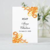 Orangefarbene und gelbe Herbstkarten für Hochzeits Einladung (Stehend Vorderseite)
