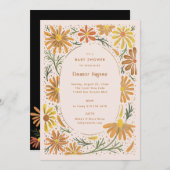 Orangefarbene und gelbe Milchdusche Einladung (Vorne/Hinten)