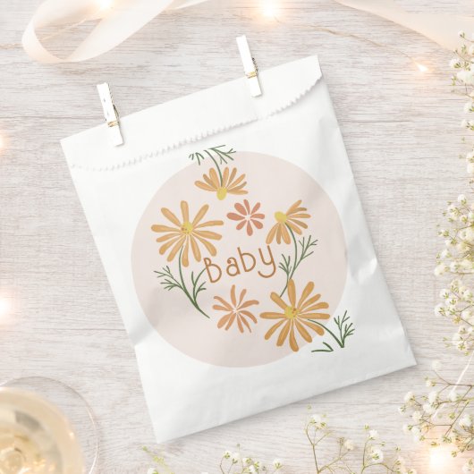 Orangefarbene und gelbe Milchdusche Geschenktütchen (Ausgeschnitten)