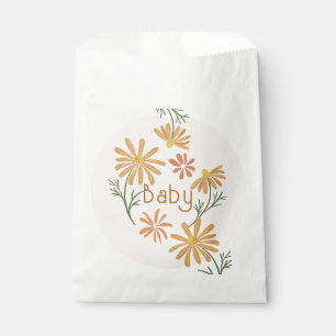 Orangefarbene und gelbe Milchdusche Geschenktütchen