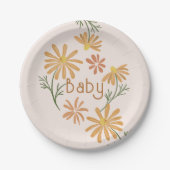 Orangefarbene und gelbe Milchdusche Pappteller (Vorderseite)