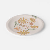 Orangefarbene und gelbe Milchdusche Pappteller (Schrägansicht)