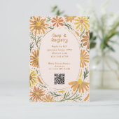 Orangefarbene und gelbe Milchdusche RSVP Karte (Stehend Vorderseite)