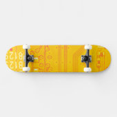 Orangefarbene und gelbe Platine Skateboard (Horizontal)