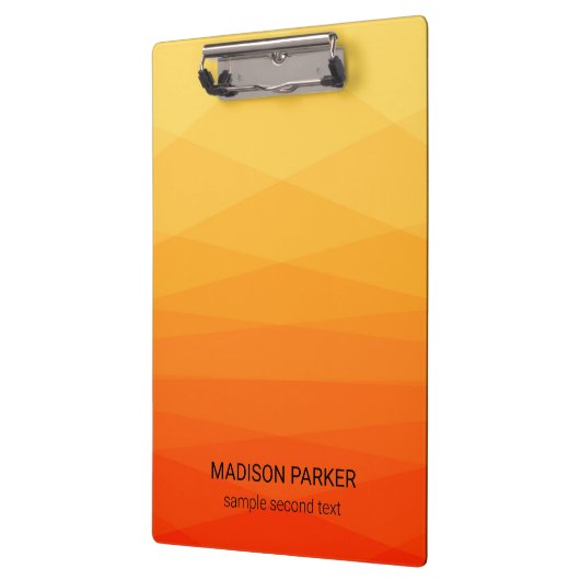 Orangefarbene und gelbe polygonale Zwischenablage Klemmbrett (Links)