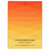 Orangefarbene und gelbe polygonale Zwischenablage Klemmbrett (Rückseite)