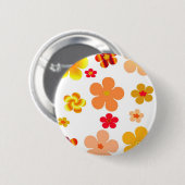 Orangefarbene und gelbe Pop Blume Button (Vorne & Hinten)