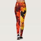 Orangefarbene und gelbe Sonnenblumen Leggings (Rückseite)