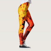 Orangefarbene und gelbe Sonnenblumen Leggings (Rechts)