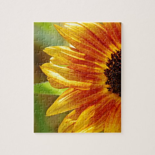 Orangefarbene und gelbe Sonnenblumen Puzzle (Vertikal)
