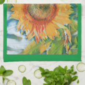 Orangefarbene und gelbe Sonnenblumenküche Handtüch Geschirrtuch (Gefaltet)