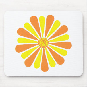 Orangefarbene und gelbe Sonnenscheinwerfer-Blume Mousepad