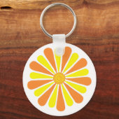 Orangefarbene und gelbe Sonnenscheinwerfer-Blume-S Schlüsselanhänger (Vorderseite)