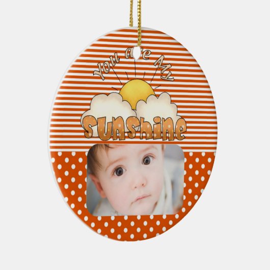 Orangefarbene und gelbe Sunshine Keramik Ornament (Rechts)