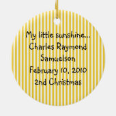 Orangefarbene und gelbe Sunshine Keramik Ornament (Hinten)