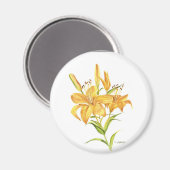 Orangefarbene und gelbe Tiger-lily-Blume Magnet (Vorderseite/Rückseite)
