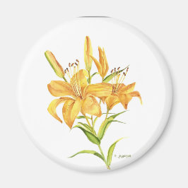 Orangefarbene und gelbe Tiger-lily-Blume Magnet