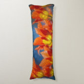 Orangefarbene und gelbe Tulpen Seitenschläferkissen (Vorderseite Vertikal)