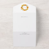 Orangefarbene und gelbe Wilde Blume-Trauung All In One Einladung (Außenbereich)