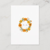 Orangefarbene und gelbe Wilde Blume-Trauung Begleitkarte (Rückseite)