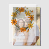 Orangefarbene und gelbe Wilde Blume-Trauung Pergament Einladungen (Versatz (Ehepaar))