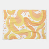Orangefarbene und gelbe Wirbel mit Punkten Geschirrtuch (Horizontal)