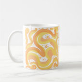 Orangefarbene und gelbe Wirbel mit Punkten Kaffeetasse (Links)