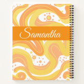 Orangefarbene und gelbe Wirbel mit Punkten Notizblock (Rückseite)