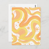 Orangefarbene und gelbe Wirbel mit Punkten Postkarte (Vorne/Hinten)