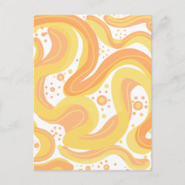 Orangefarbene und gelbe Wirbel mit Punkten Postkarte