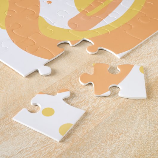 Orangefarbene und gelbe Wirbel mit Punkten Puzzle (Seite)