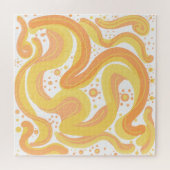 Orangefarbene und gelbe Wirbel mit Punkten Puzzle (Horizontal)