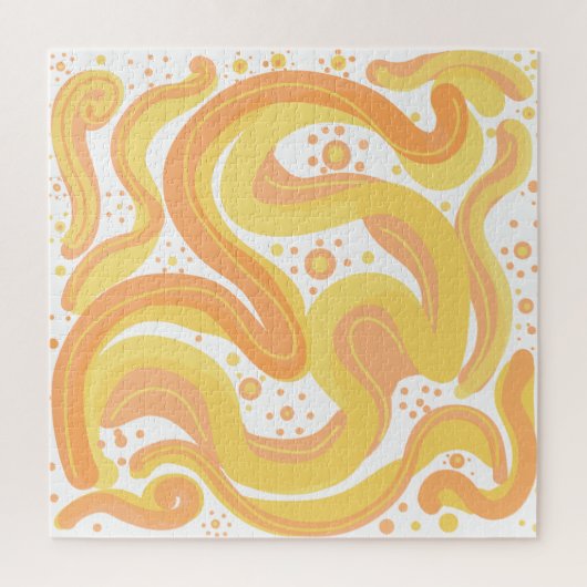 Orangefarbene und gelbe Wirbel mit Punkten Puzzle (Vertikal)