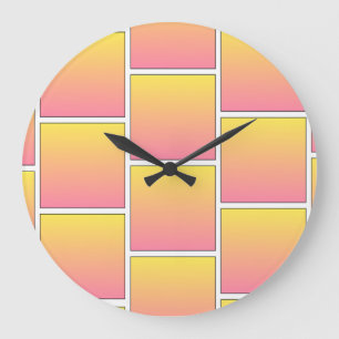 Orangefarbene und goldene gelbe Steine Große Wanduhr