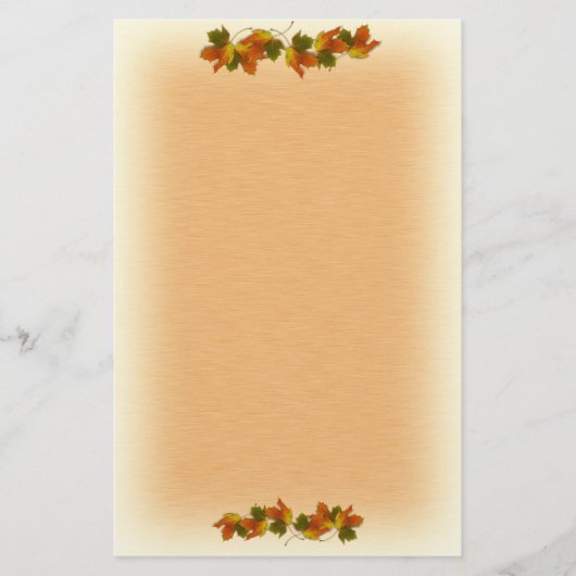 Orangefarbene und goldene Herbstblätter Briefpapier (Vorderseite)