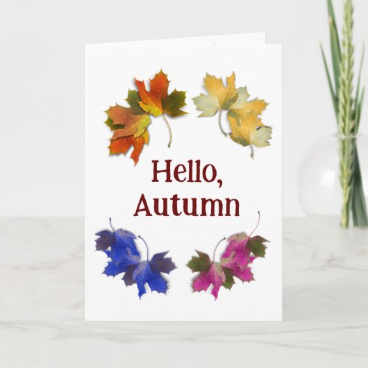 Orangefarbene und goldene Herbstblätter Einladung (Vorderseite)