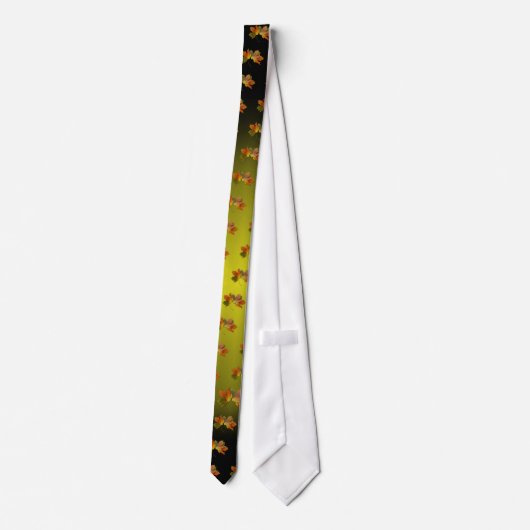 Orangefarbene und goldene Herbstblätter Krawatte (Rückseite)