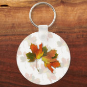Orangefarbene und goldene Herbstblätter Schlüsselanhänger (Vorderseite)