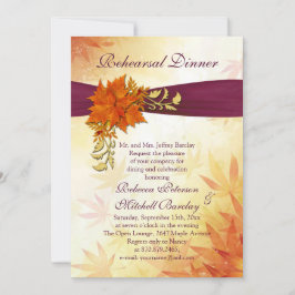 Orangefarbene und goldene Herbsttage Blätter Probe Einladung