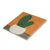 Orangefarbene und graue Acrylkakteen Fliese (Seite)