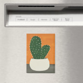 Orangefarbene und graue Acrylkakteen Magnet (In Situ (Geschirrspüler))