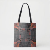 Orangefarbene und graue Crossroads Tote Bag Tasche (Vorderseite)