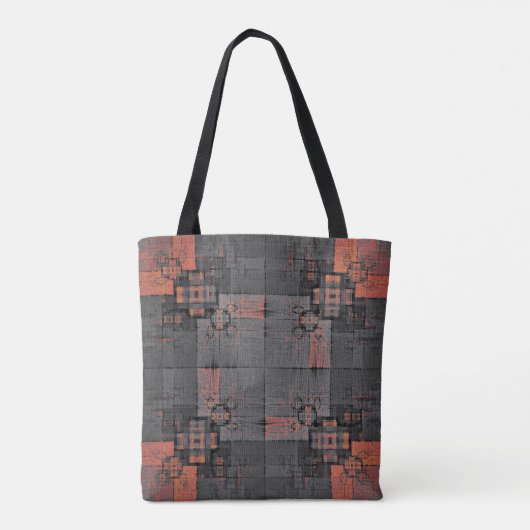 Orangefarbene und graue Crossroads Tote Bag Tasche (Rückseite)