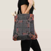Orangefarbene und graue Crossroads Tote Bag Tasche (Von Nahem)