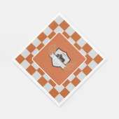 Orangefarbene und graue Flügel, kariert und Motorr Serviette (Ecke)