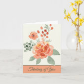 Orangefarbene und grüne Aquarellblüten, individuel Karte (Gelbe Blume)