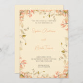 Orangefarbene und grüne Blätter Gelbe Hochzeit Einladung (Vorne/Hinten)