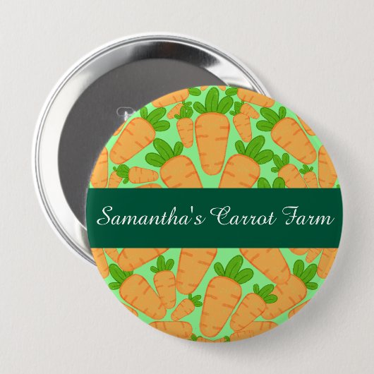 Orangefarbene und grüne Karotten Button (Vorne & Hinten)